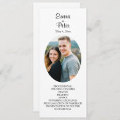 ミニマリストオーバル写真フラット結婚式 プログラム (正面/裏面)