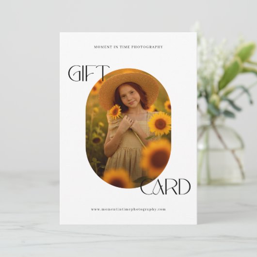 ミニマリストオーバル写真撮影ギフト証明書 (スタンド正面)