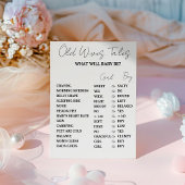 ミニマリストオールドWIvesテイルズベビーシャワーゲームカード 台座サイン