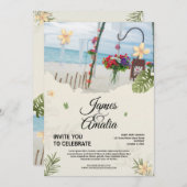 ミニマリストカスタムウェディング招待状カード 招待状 (正面/裏面)