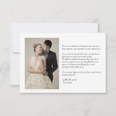 ミニマリストカスタムオーバーレイ結婚横向き写真 サンキューカード (裏面)