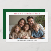 ミニマリストカスタムクリスマスフォトグリーン シーズンカード (正面/裏面)