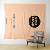 ミニマリストカスタムピーチのビジネスロゴ タペストリー (インサイチュ(横))