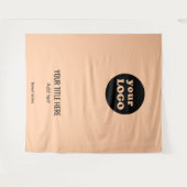 ミニマリストカスタムピーチのビジネスロゴ タペストリー (正面(横))