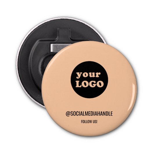 ミニマリストカスタムピーチのビジネスロゴ 栓抜き (正面)