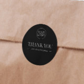 ミニマリストカスタムブラックのロゴサンキュービジネス ラウンドシール