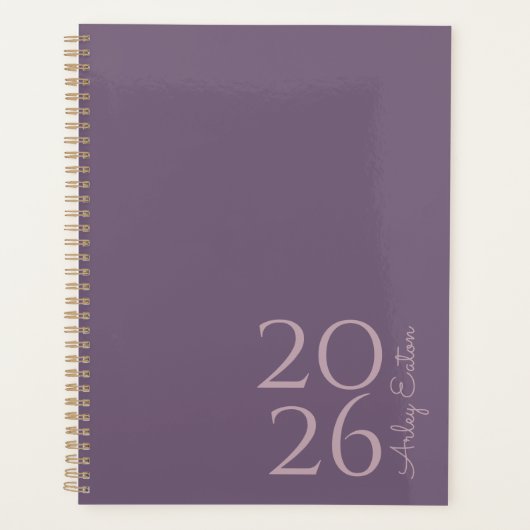 ミニマリストカスタムラベンダー月額 プランナー手帳 (正面)