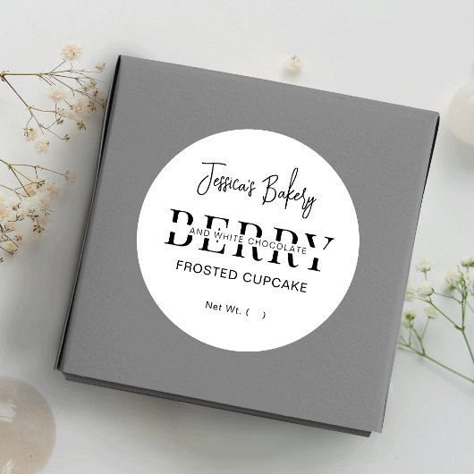 ミニマリストカップケーキベーカリーフードラウンドラベルカスタム ラウンドシール