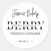 ミニマリストカップケーキベーカリーフードラウンドラベルカスタム ラウンドシール (正面)