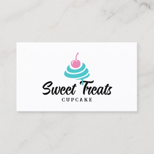 ミニマリストカップケーキペストリーケーキベーカリー 名刺 (正面)