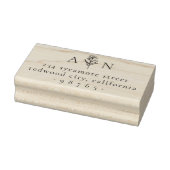 ミニマリストカップルイニシャルフローラ差出人住所 ラバースタンプ (スタンプ)