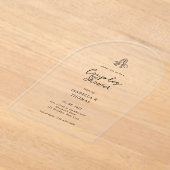 ミニマリストカップルシャワーアクリル招待状 アクリル招待状 (レイダウン)