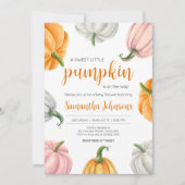 ミニマリストカボチャ秋ベビーシャワー 招待状 (正面)