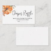 ミニマリストカボチャ赤ちゃんシャワーおむつラッフル エンクロージャーカード (正面/裏面)