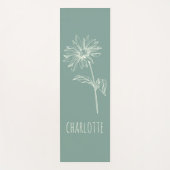 ミニマリストカモミールフラワーセージグリーンネーム ヨガマット (正面)