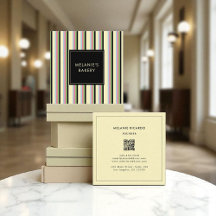 ミニマリストカラフルストライプレトロQRコードベーカリー