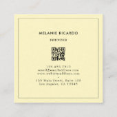 ミニマリストカラフルストライプレトロQRコードベーカリー スクエア名刺 (裏面)