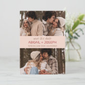 ミニマリストカラーストリップ日付カードの保存 セーブザデート (スタンド正面)