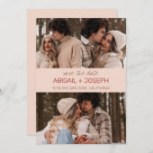 ミニマリストカラーストリップ日付カードの保存 セーブザデート (正面/裏面)