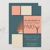 ミニマリストカラーブロックカクテル企業のパーティー 招待状 (正面/裏面)