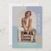 ミニマリストカラーブロッククラス年卒業 招待状 (正面)