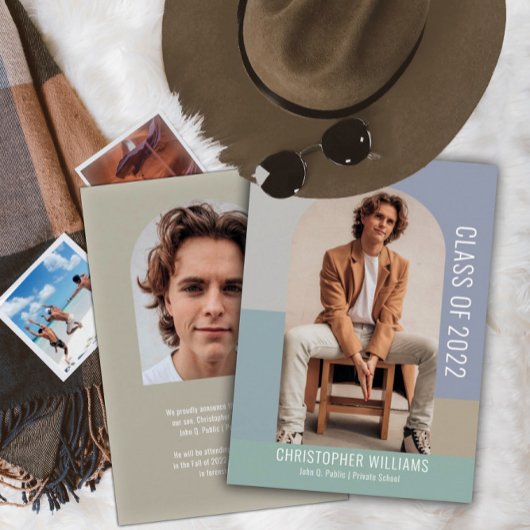 ミニマリストカラーブロッククラス年卒業 招待状