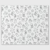 ミニマリストカラーメドードルクリスマスホリデー ラッピングペーパー (フラット)