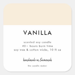 ミニマリストカラー包装キャンドル化粧品ラベル スクエアシール