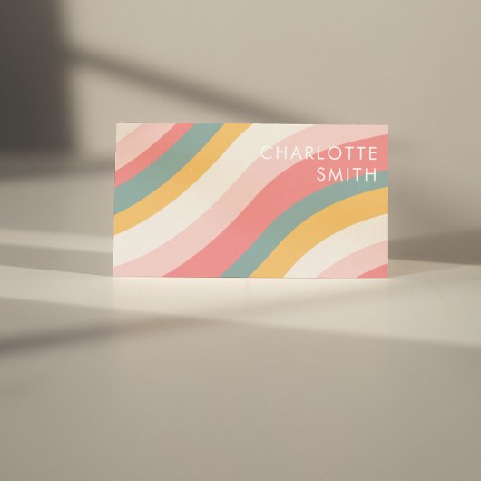 ミニマリストカラー波QRコード 名刺