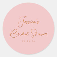 ミニマリストカリグラフィーかわいいピンクのブライダルシャワー