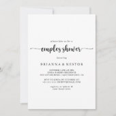 ミニマリストカリグラフィーカップルシャワー招待状 招待状 (正面)