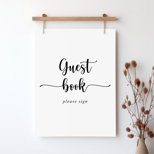ミニマリストカリグラフィーゲストブックサイン ポスター
