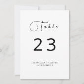 ミニマリストカリグラフィーテーブルナンバー 招待状 (正面)