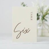 ミニマリストカリグラフィーテーブル6 テーブルナンバー (スタンド正面)