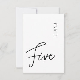ミニマリストカリグラフィーブラックホワイトテーブルファイブ 招待状