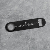 ミニマリストカリグラフィーブラックホワイトブライズメイドギフト スピード栓抜き