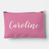 ミニマリストカリグラフィーホットピンクパーソナライズドネーム アクセサリーポーチ (裏面)