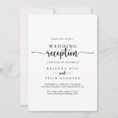 ミニマリストカリグラフィー結婚式の披露宴 招待状 (正面)