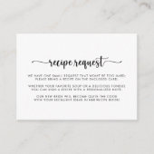 ミニマリストカリグラフィー結婚式の料理リクエストカード エンクロージャーカード (正面)