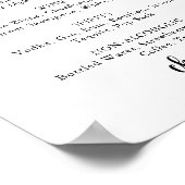 ミニマリストカリグラフィー結婚式ドリンクメニュー看板 ポスター (角)