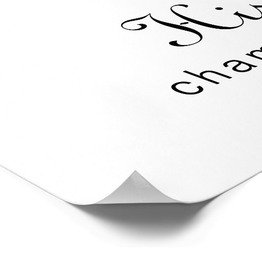 ミニマリストカリグラフィー結婚式バー メニュー ポスター (角)