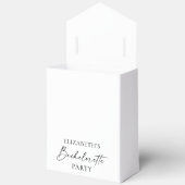 ミニマリストカリグラフィー花嫁おさらいパーティーリボン フェイバーボックス (見開き)