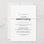 ミニマリストカリグラフィー50周年結婚記念日 招待状 (正面)