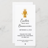 ミニマリストカリグラフィー ファーストコミュニオン 祈りのカード (正面/裏面)