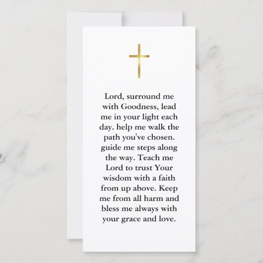 ミニマリストカリグラフィー ファーストコミュニオン 祈りのカード (裏面)