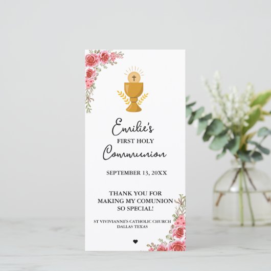 ミニマリストカリグラフィー ファーストコミュニオン 祈りのカード (スタンド正面)