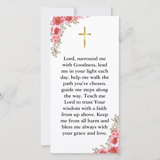 ミニマリストカリグラフィー ファーストコミュニオン 祈りのカード (裏面)