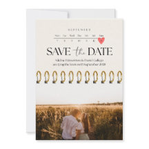 ミニマリストカレンダー式結婚予定日お知らせテンプレート