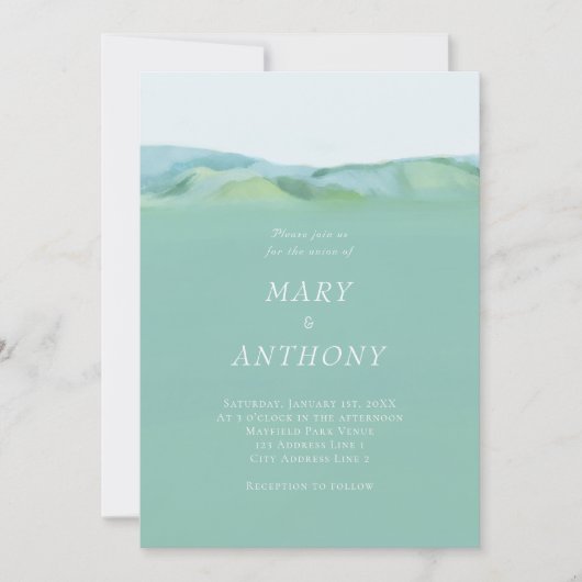 ミニマリストカントリーウェディング招待状 招待状 (正面)