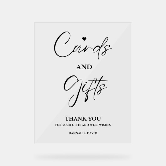 ミニマリストカードとギフトありがとうご結婚ざいま アクリルサイン (正面)